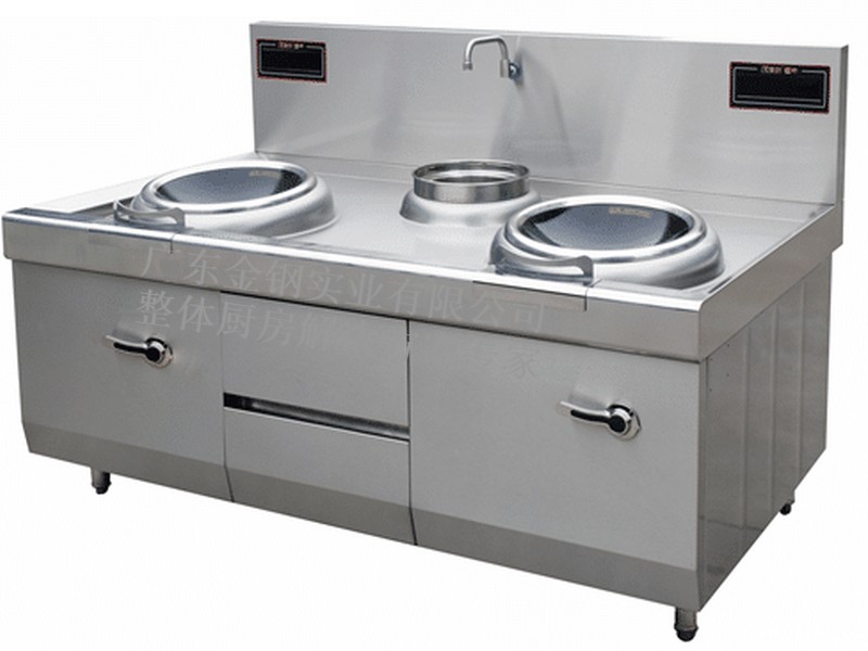 电磁柜式双头单尾小炒炉